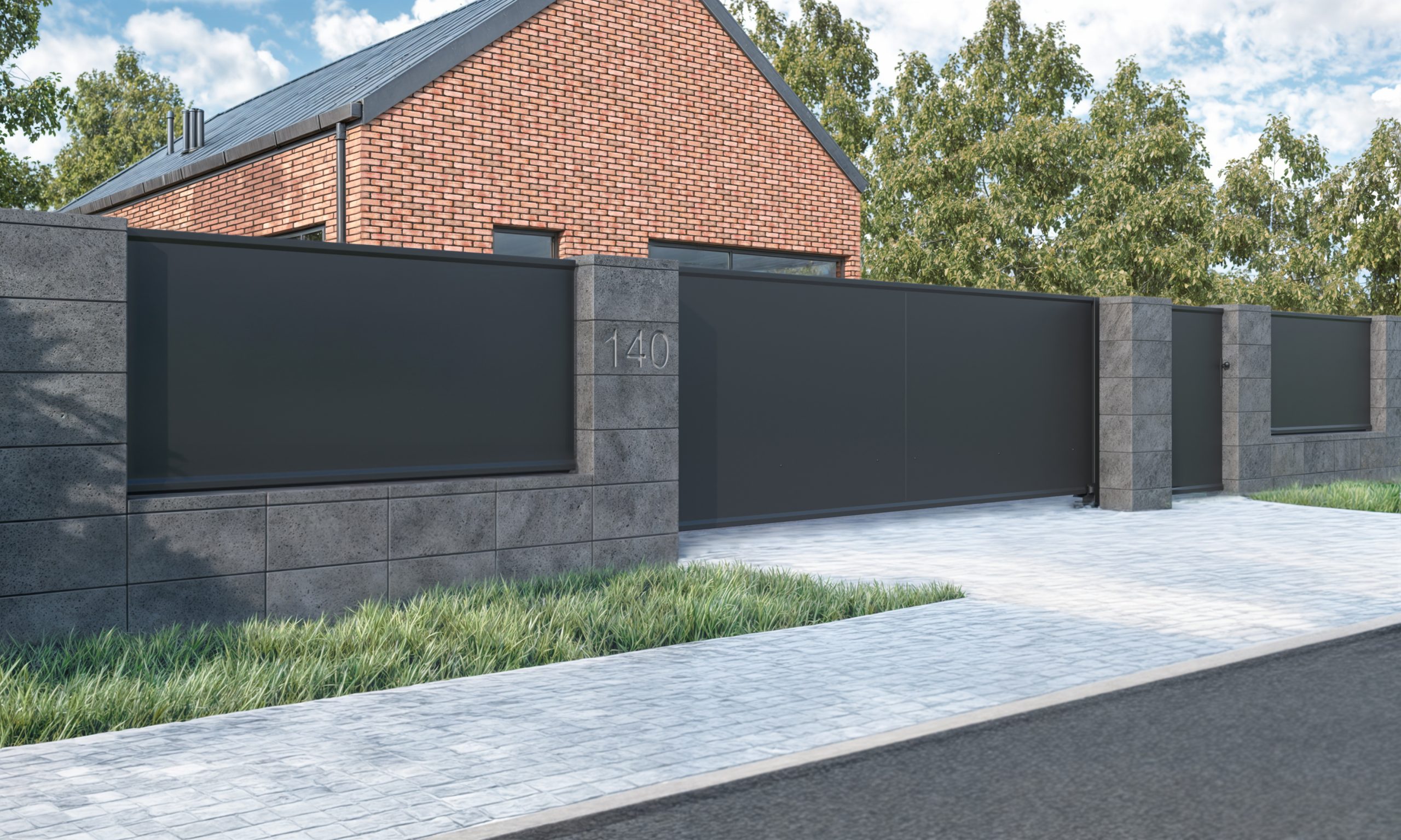 Nowoczesne przęsło ogrodzeniowe NO.