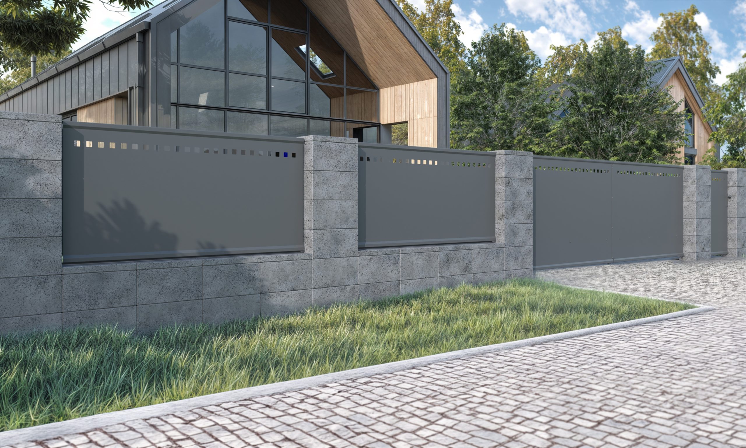 Nowoczesne przęsło ogrodzeniowe NO.