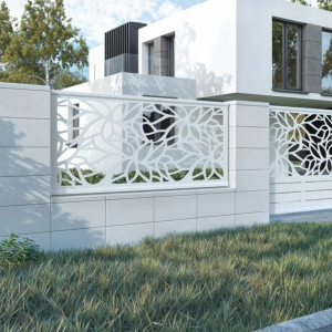 no.4 Panel Ogrodzeniowy Wycinany Laserowo - Ażurowy, organiczny wzór