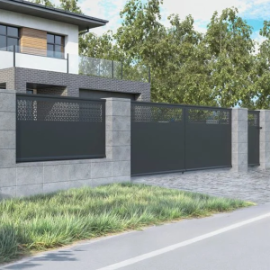 no.6 Ogrodzenie wycinane laserem - Brama przesuwna